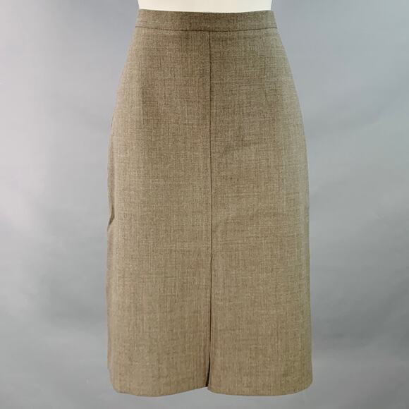 KATAYONE ADELI Size 2 Brown Grey Wool Blend Pencil Below Knee Skirt - Picture 1 of 5